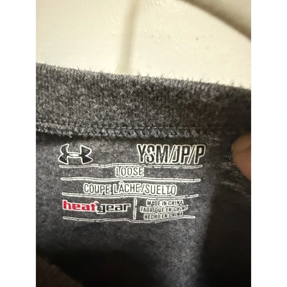 Under Armour HeatGear Motivational Graphic Tee Charcoal Gray Short Sleeve‎ YSM 7